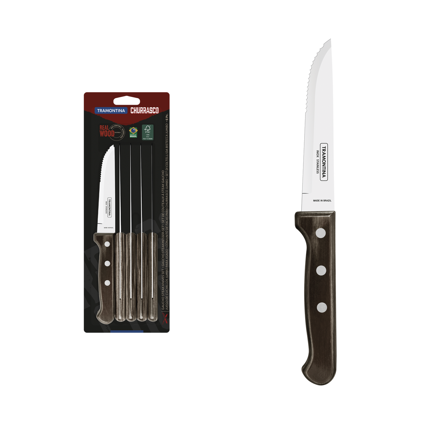 Cuchillos Jumbo Polywood para asado