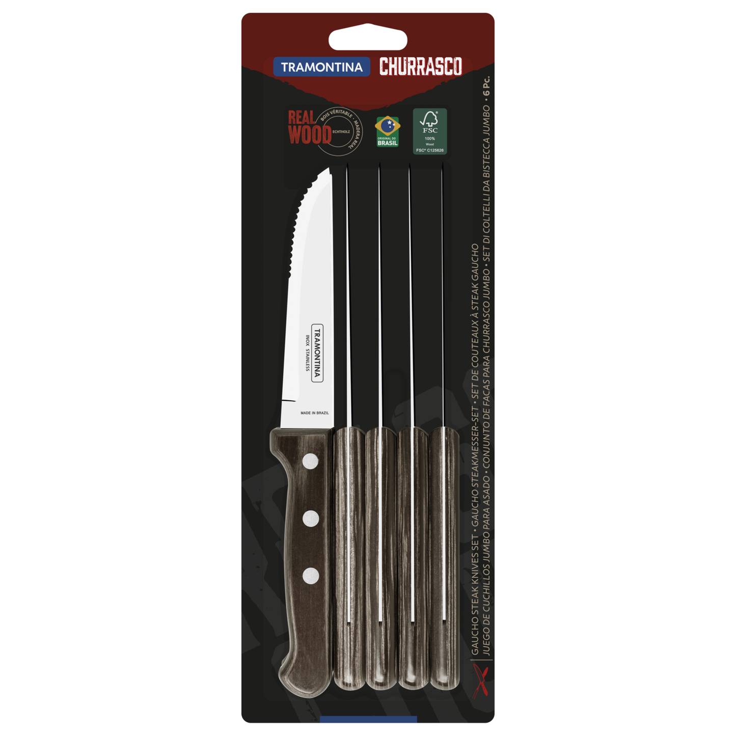 Cuchillos Jumbo Polywood para asado